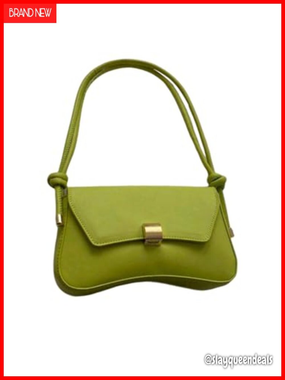 PU Leather Knotted Shoulder Bag Underarm Clutch Handbag